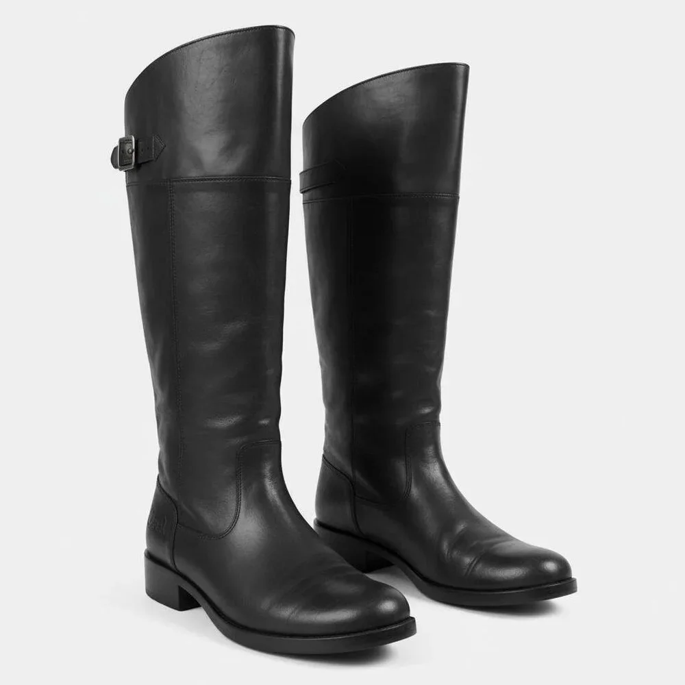 Coach Black Leather Tall Boots | Size 9 | Classic Riding Style - Picture 2 of 8
